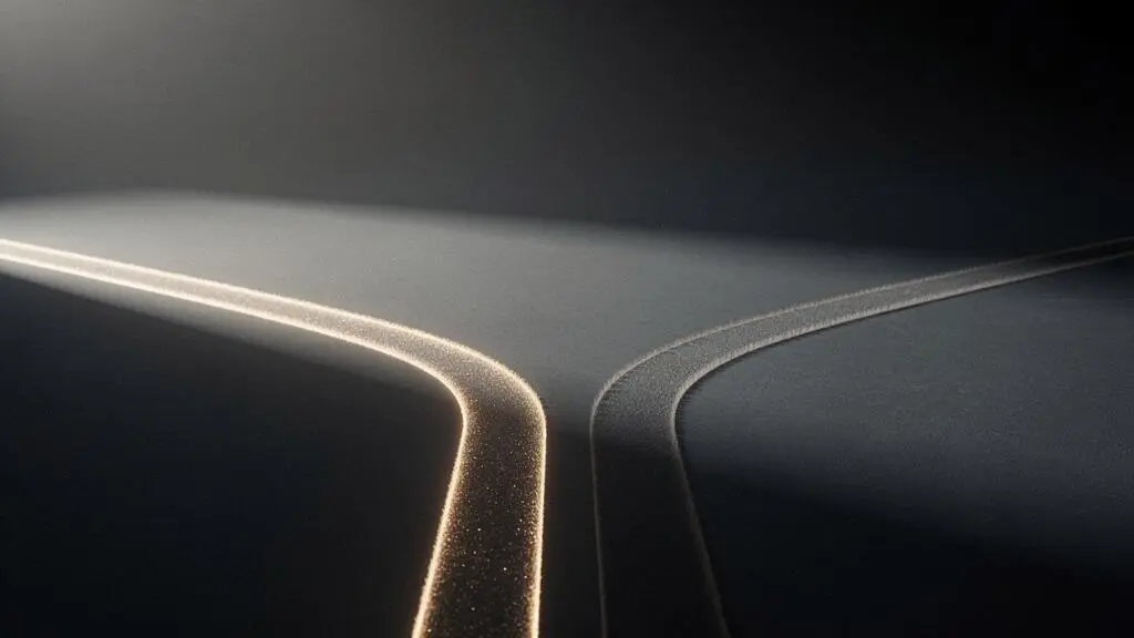 Deux chemins lumineux divergents symbolisant le choix entre deux offres d'assurance emprunteur