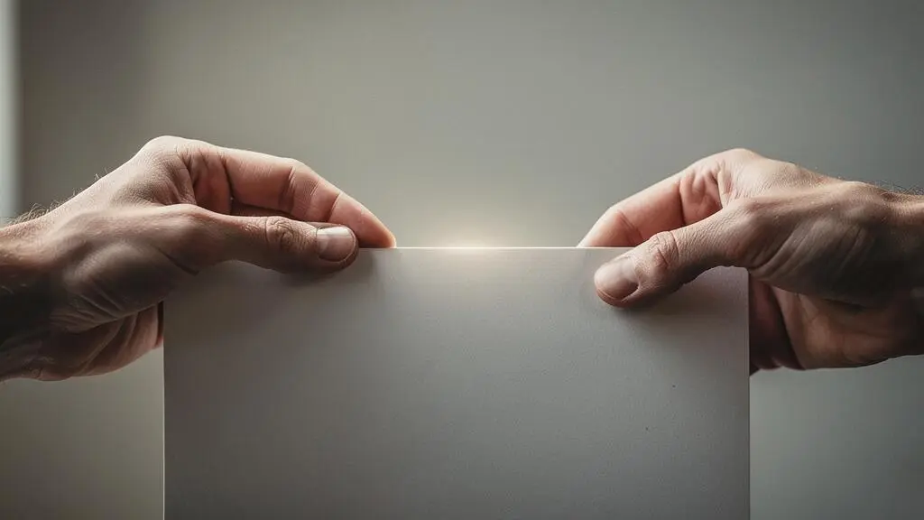 Deux mains tenant chacune un document contractuel de part et d'autre d'une balance symbolisant l'engagement asymétrique entre l'assuré et l'assureur
