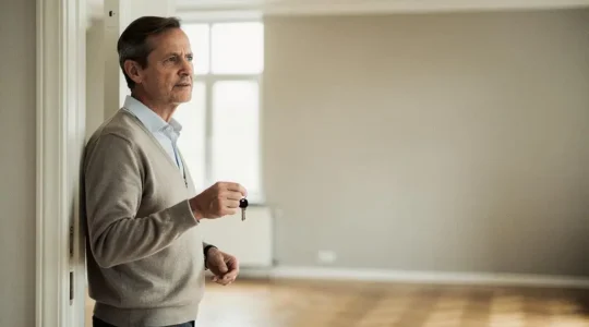 Propriétaire bailleur tenant les clés d'un appartement vide, symbolisant la protection du bien au-delà de l'assurance du locataire