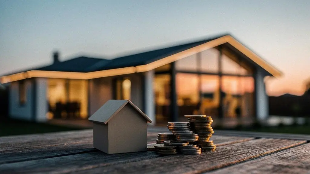 Illustration symbolique d'une famille protégée par un capital financier distinct du remboursement d'un prêt immobilier